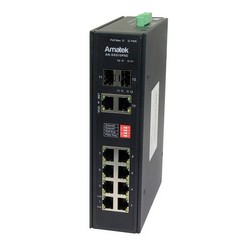 AN-SXG10P8D - промышленный 12-портовый гигабитный коммутатор с HiPoE до 300Вт, арт. 7000918 фото
